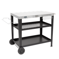 Barbecue/Plancha Trolley for Outdoor Grilling/Cooking with Utensil Holder Stainless Steel