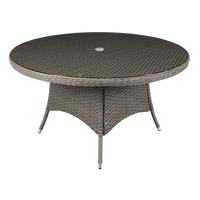 Chester Rattan Wicker Outdoor Dining Table with Tempered Glass Top