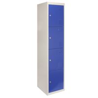 Metal Storage Lockers Four Doors Flatpacked Blue