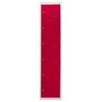 Metal Storage Lockers Six Doors Flatpacked Red