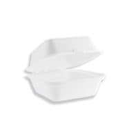 Bagasse Takeaway Boxes 6" White (Pack of 500) - B003