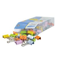 Smiles Foldback Clip 19mm Assorted (Pack of 80) - 1428