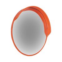 Traffic Mirror with Hood 450mm Diameter with Fixings High Visibility Orange - TMH45Z