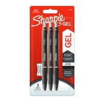 S Gel Pen Medium Black (Pack of 3) - 2136598