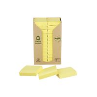 Recycled Notes 38x51mm 100 Sheets Canary Yellow (Pack of 24) - 653-1T