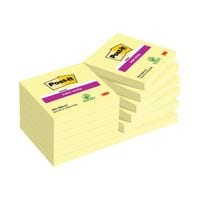 Super Sticky Note 76x76mm 90 Sheets Canary Yellow (Pack of 12) 654-12SS-CY