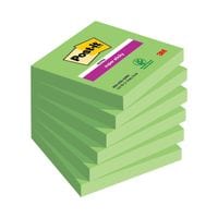 Super Sticky Notes 76x76mm 90 Sheets Green (Pack of 6) 654-6SS-GRN