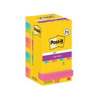 Super Sticky Notes 76x76mm 90 Sheets Carnival 8+4 Free (Pack of 12) - 654-SSCARN-P8+4