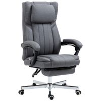 High Back Computer Desk Chair with Adjustable Headrest Footrest Dark Grey