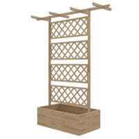 Wooden Trellis Planter Raised Garden Bed for Climbing Plants Natural Tone