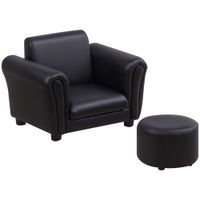 Kids Sofa Chair Set Armchair Seating Seat Bedroom Playroom Stool Black