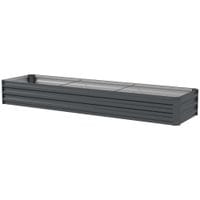 Galvanised Raised Garden Bed 240x60cm Rectangular Outdoor Elevated Planter Box