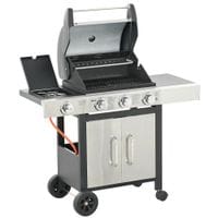 Deluxe Gas Barbecue Grill 3+1 Burner Garden BBQ Large Cooking Area Side Burner