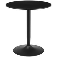 Round Dining Table Modern Kitchen Table with Steel Base