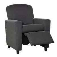 Kids Sofa with Footrest Linen Recliner Armchair Playroom Bedroom Grey