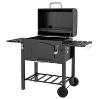 Portable Charcoal BBQ Grill Smoker with Folding Shelves Thermometer Bottle Opener