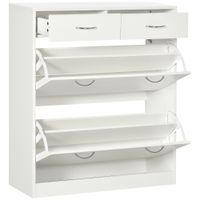 Shoe Storage Cabinet with 2 Flip Drawers 2 Slide Out Drawers for Entryway