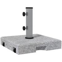 28kg Granite Parasol Base Weight Umbrella Stand with Wheels Retractable Handle