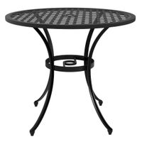 85cm Round Garden Table Cast Aluminium Patio Table for Outdoor Poolside Black