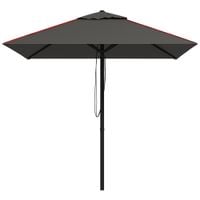 Outdoor Parasol Umbrella with Vent Piping Side for Garden Table Grey