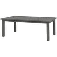 Aluminium Outdoor Coffee Table with Wood Grain Effect & Slat Top for Garden