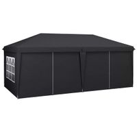 3 x 6m Pop Up Gazebo with Sides & Windows for Garden Camping Event Grey