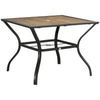 Garden Table with Parasol Hole with  Piece Board Tabletop for 4 for Patio