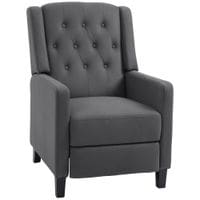 Button Tufted Recliner Chair Micro-Fibre Cloth Reclining Armchair Grey