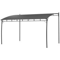 3 x 4m Metal Lean to Pergola UV-Resistant Outdoor Gazebo Sun Shade Grey