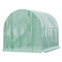 Polytunnel Greenhouse Walk In Green House with Roll-Up Sidewalls Green
