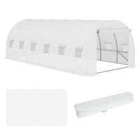 6x3x2m Greenhouse Replacement Cover Only for Tunnel Walk-in Greenhouse White