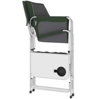 Aluminium Directors Chair Folding Camping Chair for Adult with Side Table Green