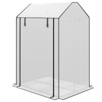 Portable Greenhouse Garden Grow House with 4 Wire Shelves & Vents 100x80x150cm