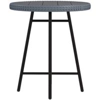 Outdoor Coffee Table with Plastic Wood Table Top X-Shape Support Grey