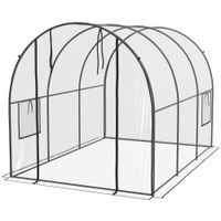 Polytunnel Greenhouse with Clear Cover Walk-in Grow House 3 x 2 x 2m