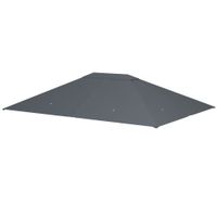 3 x 4m Gazebo Replacement Canopy Cover Gazebo Roof Replacement Dark Grey