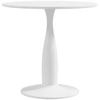 Round Dining Table Modern Kitchen Table with Steel Base White