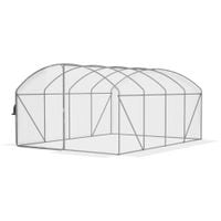 Polytunnel Greenhouse with PE Cover Walk-in Grow House 4x3x2m White