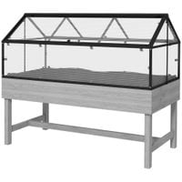Raised Garden Bed with Cold Frame Greenhouse with Polycarbonate Panel Top Vent