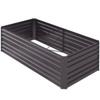 Galvanised Steel Outdoor Raised Bed Planters with Reinforced Rods Dark Grey