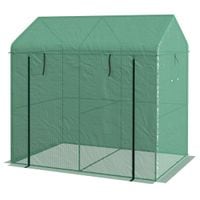 Walk-in Greenhouse with Mesh Windows & Roll-up Door 200 x 140 x 200cm