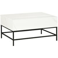 Modern Lift Top Coffee Table for Living Room with Hidden Storage White