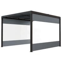 3x2m Side Panels with Large Window for 3m Long Garden Pergola Grey