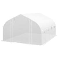 4 x 3m Polytunnel Greenhouse with Roll Up Sidewalls Mesh Door Plant Labels