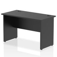 1200 x 600mm Straight Office Desk - Black Top Panel End Leg