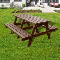100% Recycled Plastic Standard Picnic Table In Brown