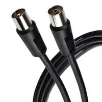RF Male to RF Female Connector TV Aerial Coaxial Cable 1m - Black