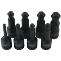 Ball End Impact Hex Socket Bit Set 1/2"D 8 Piece