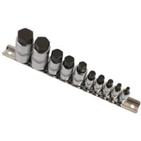 Hex Socket Bit Set 1/4"D 3/8"D 1/2"D 10 Piece