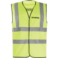 Hi-Vis Vest Yellow (2XL) C/w Fire Marshal Black Text Front & Back